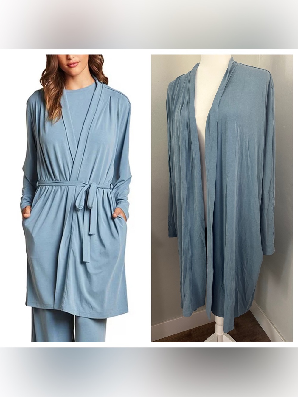 NWT! Barefoot Dreams Sand Washed Jersey Midi Robe,‎ Malibu, Modal, $148, XL